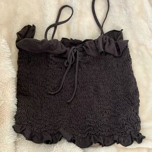 American Eagle Outfitters Gray Smocked Camisole